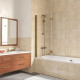 Шторка на ванну Vegas Glass E2V LUX 120 05 01 L профиль бронза, стекло прозрачное, складная, левая