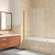 Шторка на ванну Vegas Glass E2V LUX 120 09 01 L профиль золото, стекло сатин, складная, левая