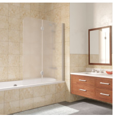 Шторка на ванну Vegas Glass E2V LUX 120 07 10 R профиль матовый хром, стекло сатин, складная, правая