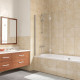 Шторка на ванну Vegas Glass E2V LUX 120 07 01 L профиль матовый хром, стекло прозрачное, складная, левая