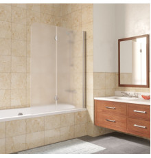 Шторка на ванну Vegas Glass E2V LUX 120 08 10 R профиль глянцевый хром, стекло сатин, складная, правая