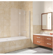 Шторка на ванну Vegas Glass E2V LUX 120 01 10 R профиль белый, стекло сатин, складная, правая