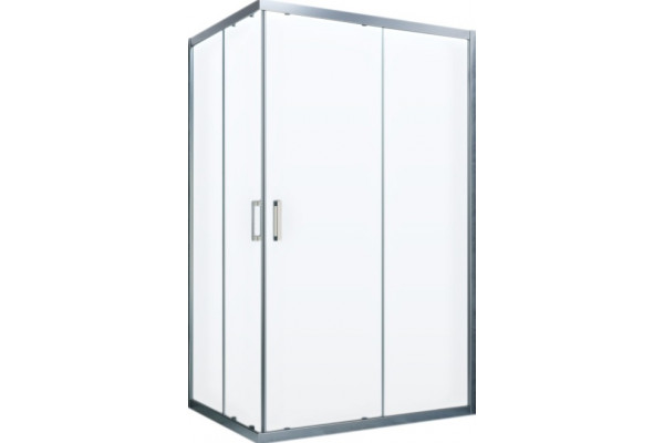 Душевой уголок Vegas Glass ZA-F Novo 100*90 07 01 профиль матовый хром, стекло прозрачное, прямоугольный, двери раздвижные
