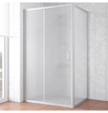 Душевой уголок Vegas Glass ZP+ZPV NOVO 130*100 07 10 профиль матовый хром, стекло сатин, прямоугольный, двери раздвижные