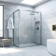 Душевой уголок Vegas Glass ZP+ZPV NOVO 130*100 07 01 профиль матовый хром, стекло прозрачное, прямоугольный, двери раздвижные