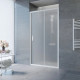 Душевая дверь в нишу Vegas Glass ZP NOVO 140 01 10 140 см, профиль белый, стекло сатин, раздвижная