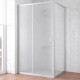 Душевой уголок Vegas Glass ZP+ZPV NOVO 130*90 07 10 профиль матовый хром, стекло сатин, прямоугольный, двери раздвижные