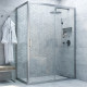 Душевой уголок Vegas Glass ZP+ZPV NOVO 130*90 07 01 профиль матовый хром, стекло прозрачное, прямоугольный, двери раздвижные