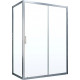 Душевой уголок Vegas Glass ZP+ZPV NOVO 130*90 07 01 профиль матовый хром, стекло прозрачное, прямоугольный, двери раздвижные