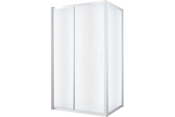 Душевой уголок Vegas Glass ZP+ZPV NOVO 130*90 01 10 профиль белый, стекло сатин, прямоугольный, двери раздвижные