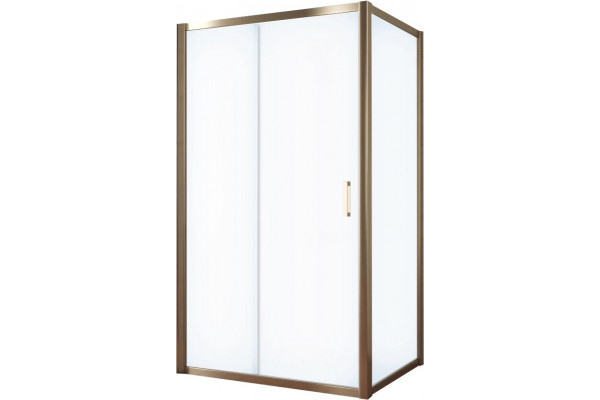 Душевой уголок Vegas Glass ZP+ZPV TUR NOVO 130*80 05 10 профиль бронза, стекло сатин, прямоугольный, двери раздвижные