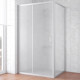 Душевой уголок Vegas Glass ZP+ZPV NOVO 130*80 07 10 профиль матовый хром, стекло сатин, прямоугольный, двери раздвижные