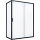 Душевой уголок Vegas Glass ZP+ZPV NOVO 120*100 02М 10 профиль черный матовый, стекло сатин, прямоугольный, двери раздвижные