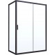 Душевой уголок Vegas Glass ZP+ZPV NOVO 120*100 02М 01 профиль черный матовый, стекло прозрачное, прямоугольный, двери раздвижные