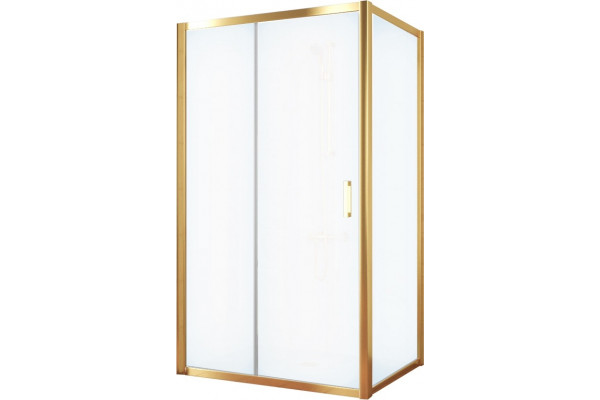 Душевой уголок Vegas Glass ZP+ZPV TUR NOVO 120*100 09 10 профиль золото, стекло сатин, прямоугольный, двери раздвижные