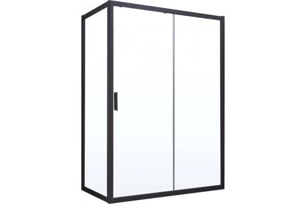Душевой уголок Vegas Glass ZP+ZPV NOVO 120*90 02М 01 профиль черный матовый, стекло прозрачное, прямоугольный, двери раздвижные