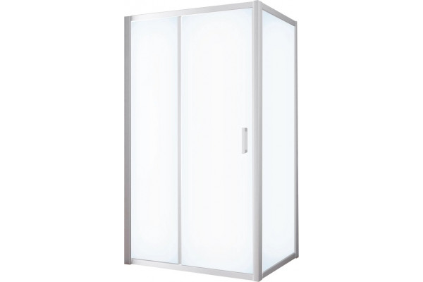 Душевой уголок Vegas Glass ZP+ZPV NOVO 120*90 07 10 профиль матовый хром, стекло сатин, прямоугольный, двери раздвижные