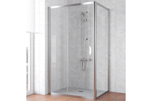 Душевой уголок Vegas Glass ZP+ZPV TUR NOVO 120*90 08 01 профиль глянцевый хром, стекло прозрачное, прямоугольный, двери раздвижные