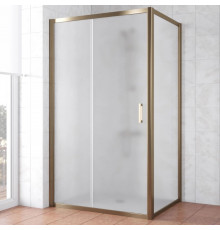 Душевой уголок Vegas Glass ZP+ZPV TUR NOVO 110*90 05 10 профиль бронза, стекло сатин, прямоугольный, двери раздвижные