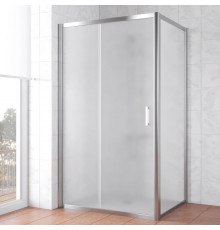 Душевой уголок Vegas Glass ZP+ZPV TUR NOVO 110*90 08 10 профиль глянцевый хром, стекло сатин, прямоугольный, двери раздвижные