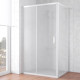 Душевой уголок Vegas Glass ZP+ZPV NOVO 110*90 01 10 профиль белый, стекло сатин, прямоугольный, двери раздвижные