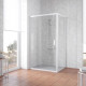 Душевой уголок Vegas Glass ZP+ZPV NOVO 110*90 01 01 профиль белый, стекло прозрачное, прямоугольный, двери раздвижные