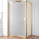 Душевой уголок Vegas Glass ZP+ZPV TUR NOVO 120*80 09 10 профиль золото, стекло сатин, прямоугольный, двери раздвижные