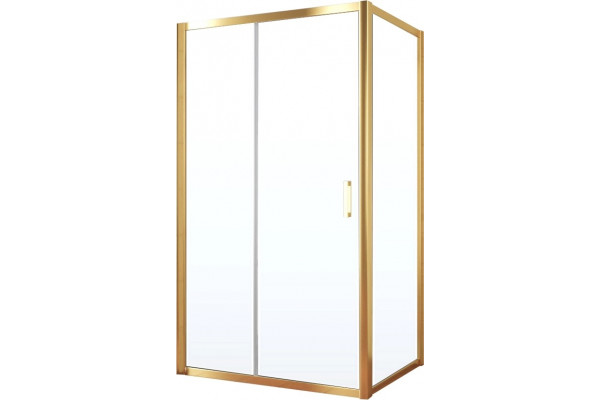 Душевой уголок Vegas Glass ZP+ZPV TUR NOVO 120*80 09 01 профиль золото, стекло прозрачное, прямоугольный, двери раздвижные