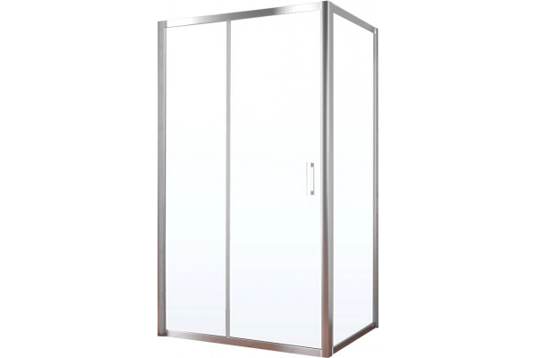 Душевой уголок Vegas Glass ZP+ZPV TUR NOVO 120*80 08 01 профиль глянцевый хром, стекло прозрачное, прямоугольный, двери раздвижные