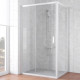 Душевой уголок Vegas Glass ZP+ZPV NOVO 120*80 01 01 профиль белый, стекло прозрачное, прямоугольный, двери раздвижные