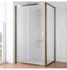Душевой уголок Vegas Glass ZP+ZPV TUR NOVO 100*90 05 10 профиль бронза, стекло сатин, прямоугольный, двери раздвижные