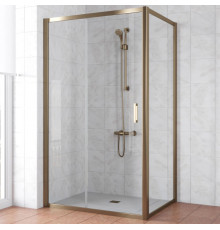 Душевой уголок Vegas Glass ZP+ZPV TUR NOVO 100*80 05 01 профиль бронза, стекло прозрачное, прямоугольный, двери раздвижные