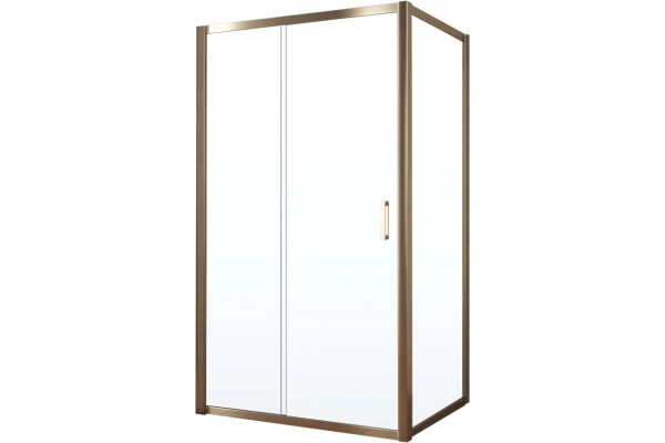 Душевой уголок Vegas Glass ZP+ZPV TUR NOVO 100*80 05 01 профиль бронза, стекло прозрачное, прямоугольный, двери раздвижные