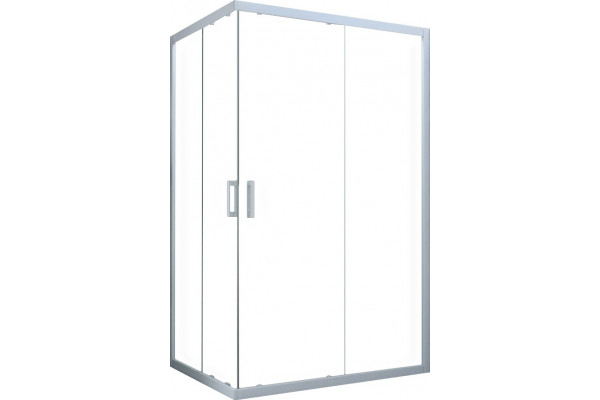 Душевой уголок Vegas Glass ZA-F Novo 120*110 01 10 профиль белый, стекло сатин, прямоугольный, двери раздвижные