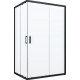 Душевой уголок Vegas Glass ZA-F Novo 120*100 02М 01 профиль черный матовый, стекло прозрачное, прямоугольный, двери раздвижные
