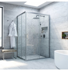 Душевой уголок Vegas Glass ZA-F Novo 120*100 07 01 профиль матовый хром, стекло прозрачное, прямоугольный, двери раздвижные
