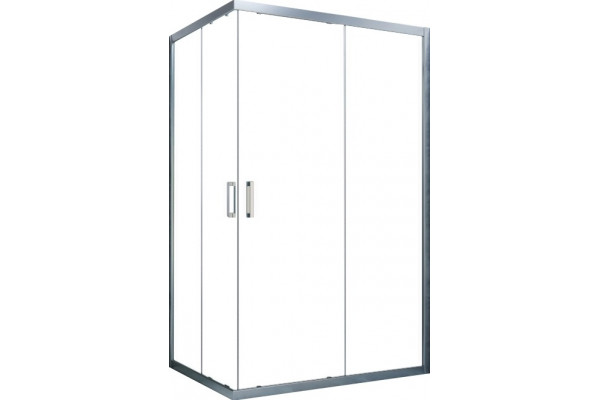 Душевой уголок Vegas Glass ZA-F Novo 110*100 07 10 профиль матовый хром, стекло сатин, прямоугольный, двери раздвижные