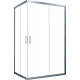 Душевой уголок Vegas Glass ZA-F Novo 110*100 07 10 профиль матовый хром, стекло сатин, прямоугольный, двери раздвижные