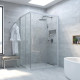 Душевой уголок Vegas Glass ZA-F Novo 110*90 01 01 профиль белый, стекло прозрачное, прямоугольный, двери раздвижные