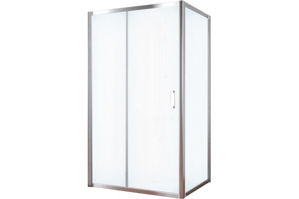 Душевой уголок Vegas Glass ZP+ZPV TUR NOVO 110*80 08 10 профиль глянцевый хром, стекло сатин, прямоугольный, двери раздвижные