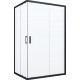 Душевой уголок Vegas Glass ZA-F Novo 110*90 02М 10 профиль черный матовый, стекло сатин, прямоугольный, двери раздвижные