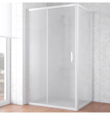 Душевой уголок Vegas Glass ZP+ZPV NOVO 100*80 01 10 профиль белый, стекло сатин, прямоугольный, двери раздвижные