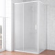 Душевой уголок Vegas Glass ZP+ZPV NOVO 100*80 01 10 профиль белый, стекло сатин, прямоугольный, двери раздвижные