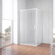 Душевой уголок Vegas Glass ZP+ZPV NOVO 100*80 01 10 профиль белый, стекло сатин, прямоугольный, двери раздвижные