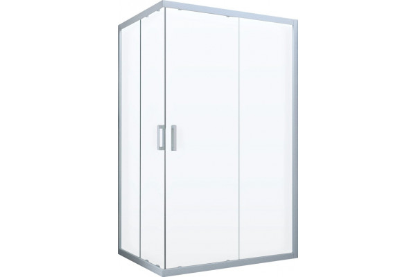 Душевой уголок Vegas Glass ZA-F Novo 110*80 01 01 профиль белый, стекло прозрачное, прямоугольный, двери раздвижные