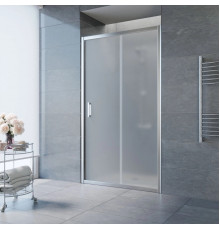 Душевая дверь в нишу Vegas Glass ZP TUR NOVO 115 08 10 115 см, профиль глянцевый хром, стекло сатин, раздвижная
