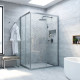 Душевой уголок Vegas Glass ZA-F Novo 100*80 07 01 профиль матовый хром, стекло прозрачное, прямоугольный, двери раздвижные