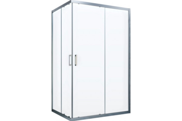 Душевой уголок Vegas Glass ZA-F Novo 100*80 07 01 профиль матовый хром, стекло прозрачное, прямоугольный, двери раздвижные