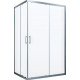 Душевой уголок Vegas Glass ZA-F Novo 100*80 07 01 профиль матовый хром, стекло прозрачное, прямоугольный, двери раздвижные