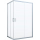 Душевой уголок Vegas Glass ZA-F Novo 100*80 01 01 профиль белый, стекло прозрачное, прямоугольный, двери раздвижные
